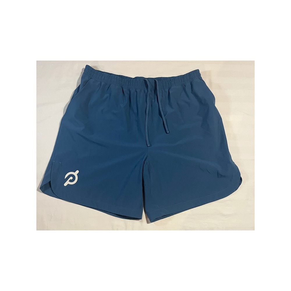 Peloton Mens XL Blue Athletic Training Shorts Recycled Polyester Spandex